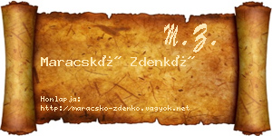 Maracskó Zdenkó névjegykártya